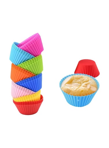 Eight Colours Silicone Muffin Cups Round Cupcake Cups 7cm Baking Mould Easy Release Silicone Cake Cups