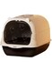 SLEEPHEAD&reg;Enclosed Cat Litter Boxes Plastic Cat Litter Box with Lid and Door Closed Anti-Splshing Standard Kitten Toilet with Sifting Pedal and Litter Scoop for Kitty (Black-White) (white black)