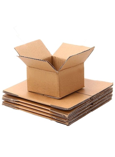 5 Pack Shipping Boxes, Corrugated Cardboard Box for Moving, Mailing, Packing and Storage 25x25x15cm Brown
