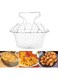 Steel Fry Basket, Stainless Steel, Foldable Design, Portable Handle, Multi-Functional Strainer, Great for Frying Food, Steaming, Filtering, Washing Fruits, Vegetables