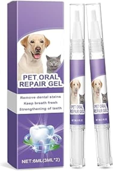2PCS Pet Oral Repair Gel, Pet Oral Restorative White Gel, Dental Hygiene Set for Pets, Eliminate Breath, Targets Tartars, Without Brushing, Pet Teeth Whitening, Pet Breath Freshener Gel Care Cleaner