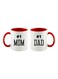 2-Piece Mom And Dad Printed Mug Set Red/White/Black