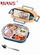 Stainless Steel Portable Lunch Box With Four Compartments,Leak Proof,Water-fillable Bento Box,Stainless Cutlery Set,Bento