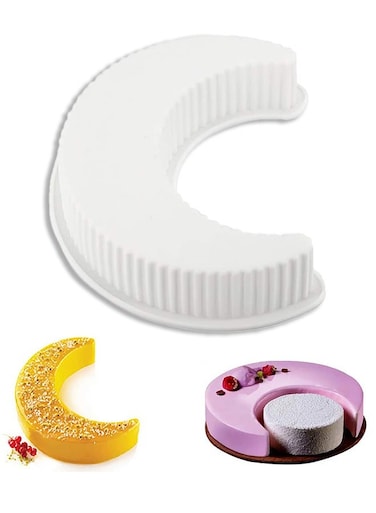 Moon Shape Silicone Cake Mold, Crescent Moonlight Sonata Mousse Cake Pan Bread Pizza Baking Mold Kitchen Bakeware Tools