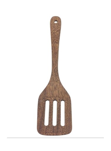 Wooden Slotted Turner Kitchen Resistant Long Handle Wooden Kitchen Utensils for Pan Baking Cooking-30cmX8cm