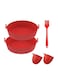 5 Pack air fryer set, 2pcs Air Fryer Silicone Liners, Non-Stick Reusable Basket with 1 pcs of Oil Brush &amp; 2pcs of Hand Clips, Heat-Resistant Food-Safe Accessories for 3QT&acirc;&euro;&ldquo;5QT Air Fryers