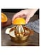 Manual Juicer 304 Stainless Steel Citrus Juicer for Lemon &amp; Orange, Handheld Press Tool with Storage Bowl, Elegant Gold Finish, Ideal for Fresh Juice Extraction at Dorms, Home, Restaurants