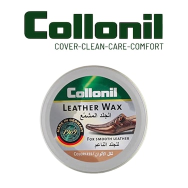 Collonil Leather Wax Tin Colorless 50ml &ndash; Nourishing High-Gloss Shoe Polish for Premium Leather Care