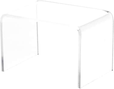 Plymor Clear Acrylic Rectangular Display Riser, 2" H x 3" W x 2" D (1/8" Thick) - 2 Pack