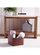 Home Hobo Leather Storage Basket 34x34x31cm - Brown