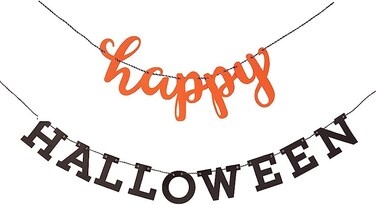 Happy Halloween Glitter Banner 7ft. 2pcs