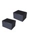 2-Piece Shoe Storage Box Set Side Open Black 36x29x22cm