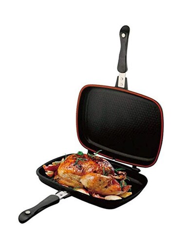 Double Grill Pan Black/Red 36cm