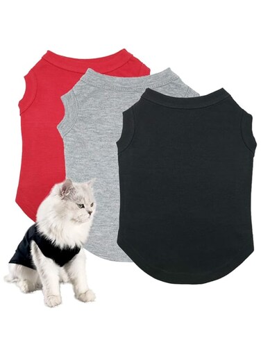 Tealots Dog Shirts Pet Clothes Blank Clothing, 3pcs Puppy Vest T-Shirt Sleeveless Costumes, Doggy Soft and Breathable Apparel Outfits for Small Extra Small Medium Dogs and Cats