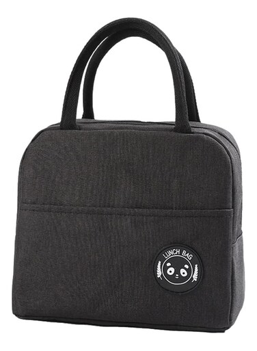 Bag, Foldable Insulated Lunchbox Tote Bag, Picnic Handbag for Women, Adults, Students and Children Oxford Black &acirc;&euro;Ž21 x 23 x 13 cm