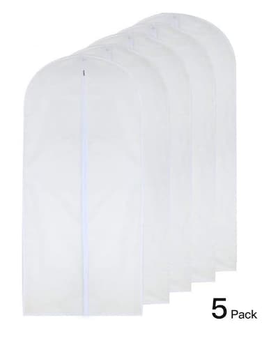 Garment Bags for Hanging Clothes 24'' x 30'',Transparent with Zipper for Shirt, Suit and Jackets, 5 packs