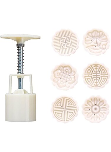 Dubai Gallery Domestic Use Hand Pressure Type Non-Stick Eco-Friendly Abs Mooncake Making Mould White 14 * 5 * 5Cm AMZ-N41401812A