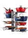 Tycom Pots and Pans Organizer for Cabinet,Kitchen Organizer and Storage Rack,Space Saving Stand with Adjustable Dividers,8 Layer Double Sided With Iron Wire Black.