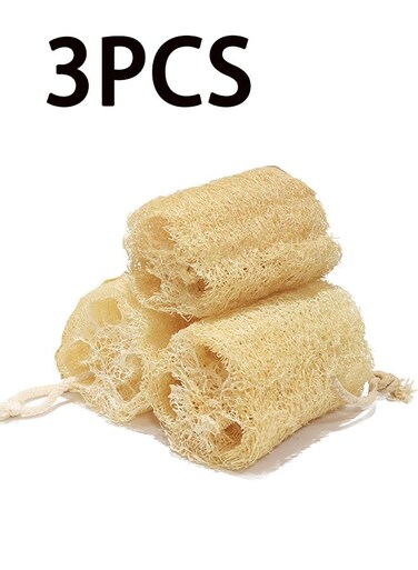 Natural Loofah Sponges Luffa Spa,Pack of 3 Exfoliating &amp; Smooth Skin Bath Shower Loofas Loofa for Women and Men Body Scrubber&iuml;&frac14;&OElig;Washing dishes