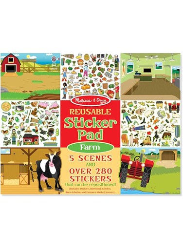 Melissa &amp; Doug Reusable Sticker Pad: Farm - 280+ Stickers, 5 Scenes