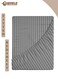 Grey Striped Microfiber Fitted Bedsheet with Deep Pocket for a Snug Fit, Breathable, Machine Washable for Optimal Protection, Available in King, Queen and Single Sizes, Without Pillow Cover