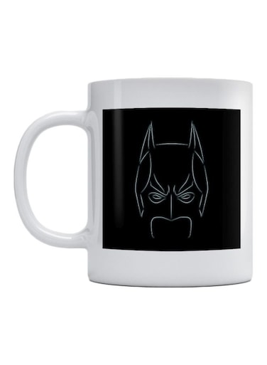 Batman Mask Printed Ceramic Mug White/Black