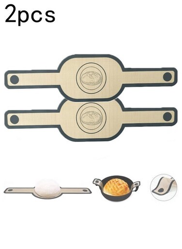2 PCS Silicone Bread Sling for Oven, Non-Stick and Easy Clean Reusable Silicone Bread Baking Mat with Long Handles, Easy to Transfer Sourdough Bread