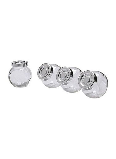 Spice Jar Set Silver/Clear 8cm