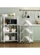 4-Tire Foldable Multi-Purpose Storage Rack White 72x38x126cm