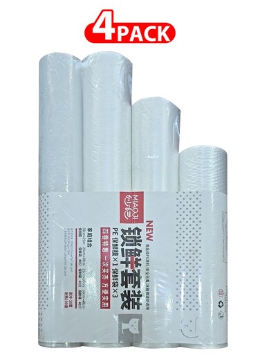 Food Storage Set &ndash; 1 Roll PE Cling Film and 3 Rolls Freezer Bags