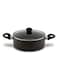 Non Stick Sauce Pan 28 CM- Superior Aluminium with High-Grade Granite Gray Coating, PFOA Free, Tempered Glass Lid, Heat Proof Bakelite Handle, Eco-Friendly, Multiple Cooktop Compatible