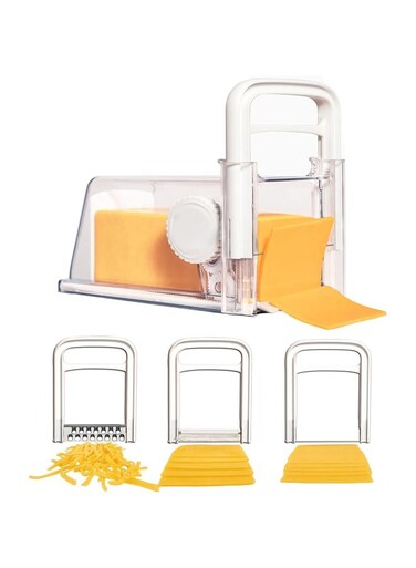 Cheese Slicers, Cheese Storage with Handle, Grater, Wire and Blade Attachments for Instant Fridge Storage