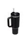 1134.0 g) Tumbler with Handle Straw Lid Insulated Stainless Steel Vacuum Reusable Keep Drinks Cold Coffee Cup Holder Gift for Women Men Enthusiasts Car Gym Travel, Black