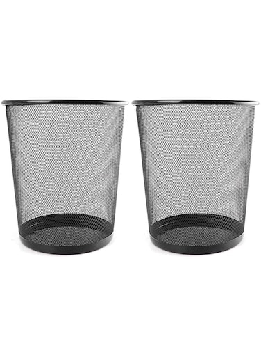 VeleSolv Metal Mesh Big Size Dustbin for Office use &amp; Home/Multipurpose (Set of 2, Black,Metal Mesh)