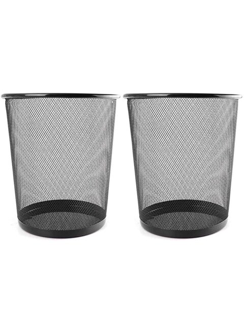 VeleSolv Metal Mesh Big Size Dustbin for Office use &amp; Home/Multipurpose (Set of 2, Black,Metal Mesh)