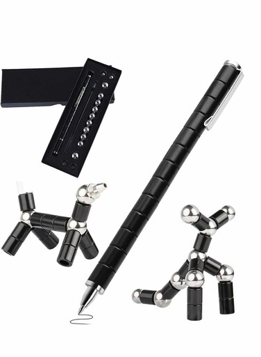 Fidget Pen for Stress Relief, Multifunctional Metal Writing Tool, Creative Magnetic Ballpoint Pen