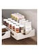 Kitchen Storage Organizer, No Punching Heavy Duty Pull out Cabinet Drawer Under Cabinet Placing Dishes, Spices or Loose Items and Keeping Them Neat or Drained (White Spice Rack)