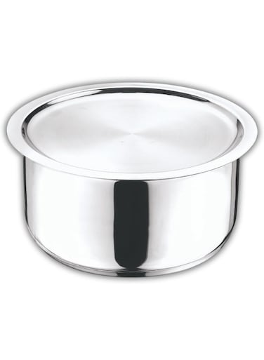 Stainless Steel 304 Grade Tope/Patila/Topiya with Lid - Diameter 22 cm, Capacity 4 Litre, Induction and Gas Stove Friendly, Silver