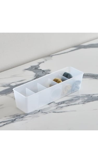 Home Box Inaya 5-Compartment Slim Drawer Organiser - 30.7x8.8x7.8 cm