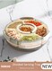 Divided Rotating Serving Tray with Lid &amp; Handle 6 Compartments, Multi purpose Food Organizer and Storage Platter, Portable Snackle Box for Fruits Snacks Veggie Charcuterie, Fridge Organizer