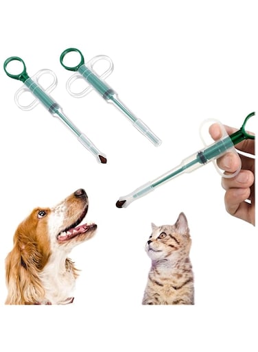 Khazna Cat Syringe Pet Pill Syringe Pet Feeding Syringe Cat Pill Shooter Small Pills Pet Pill Dispenser Syringe Feeders for Feeding Cats Dogs and Small Animals 2 Pieces