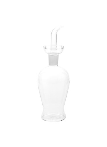 Forma 9 Ounce Clear Olive Oil Dispenser, 1 Double Wall Glass Oil Dispenser - Does Not Chip, Reusable, Clear Glass Oil Dispenser Bottle, Built-In Oil Catcher, For Oils Or Dressings