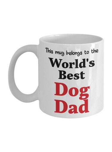 Mug Belongs To The World's Best Dog Dad Printed Coffee Mug White/Black/Red