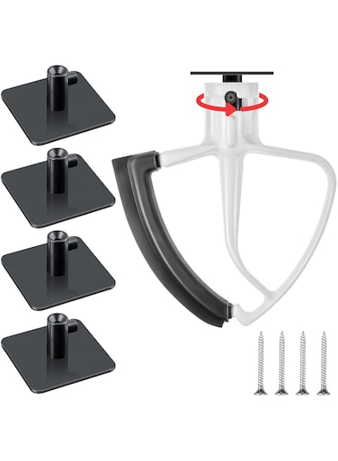 Dreyoo Stand Mixer Attachment Holders, 4 Pack Food Mixer Accessories Hooks Compatible with Kitchenaid All Stand Mixer Attachment for Storing Flex Edge Beater, Egg Stirrer, Dough Hook, More Accessories