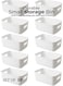 Plastic Storage Bins Multiuse Desk Cabinet Organizer with Built in Handle Available in Set of 10