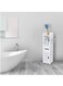 Small Bathroom Rack Toilet Paper Towel Holder Corner Shelf with Door and Shelves Bath Sink Organizer Slim Nightstand Thin Toilet Vanity Cabinet For Bathroom Kitchen Hallway