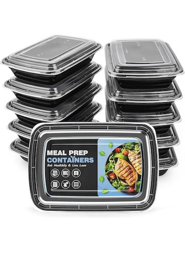 AL Fakhama 24 Oz/700 ML Rectangular Meal Prep Containers [50 Sets] 1 Compartment with Lids, Food Storage Containers, BPA Free, Stackable, Microwave/Dishwasher/Freezer Safe - Shipped in a Sturdy box