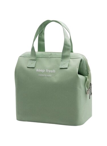 Insulated Lunch Bag Simple Bento Cooler Bag Lunch Tote Bag for Lunch Box for Women Men Adult Picnic Working Hiking Beach (Green)