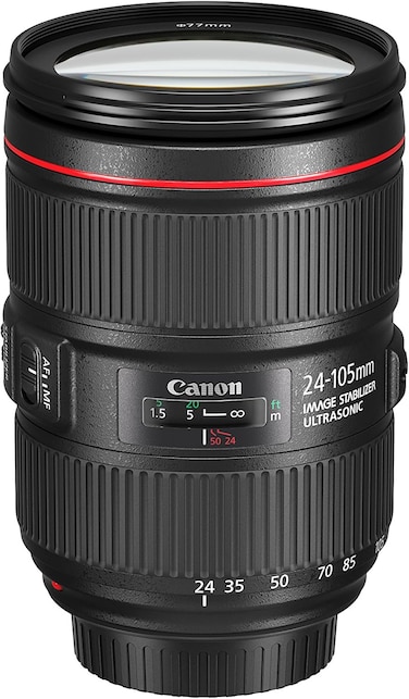 Canon EF 24 105mm F/4L IS II USM SLR Lens For Cameras, Black, 1380C002