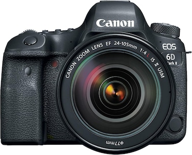 Canon EOS 6D Mark II 24-105mm f/4L IS II USM Lens, 26.2 MP DSLR Camera, Black
